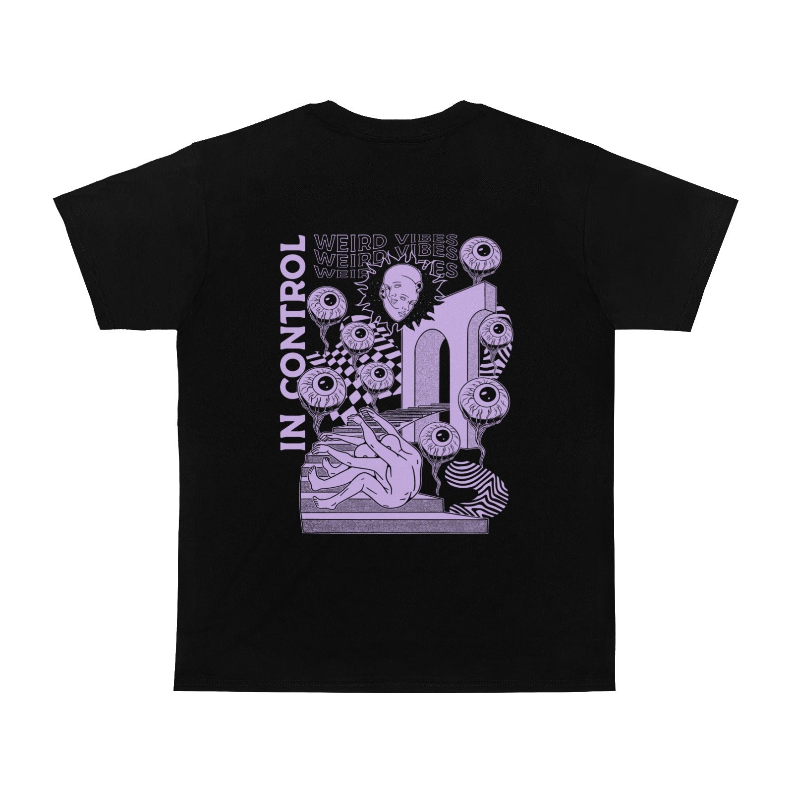Weird Vibe Abstract Art Black T-Shirt - In Control Clothing