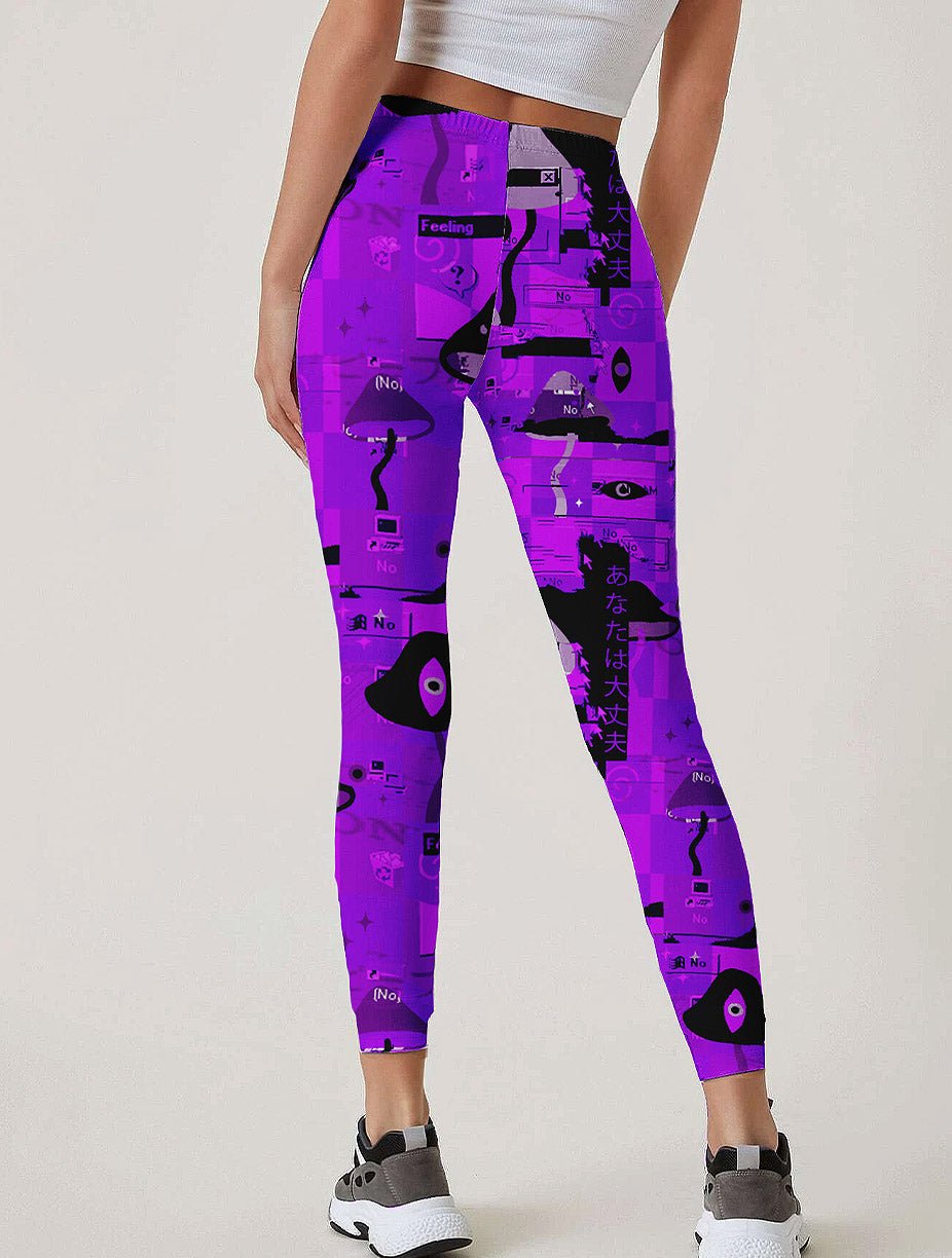 Weirdcore Hacked Mushroom Leggings - In Control Clothing