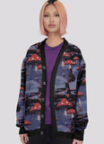 Weirdcore Mushroom Cardigan Sweater - In Control Clothing