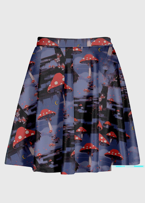 Weirdcore Mushroom City High Waist Skirt