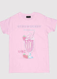 Womens Strawberry Milkshake Graphic T-shirt - In Control Clothing