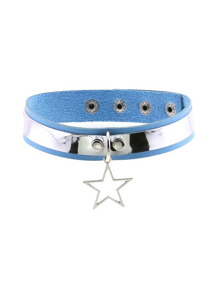 Y2K Blue Star Pendant Choker Necklace - In Control Clothing