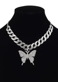 Y2k Butterfly Bling Chain Necklace - In Control Clothing